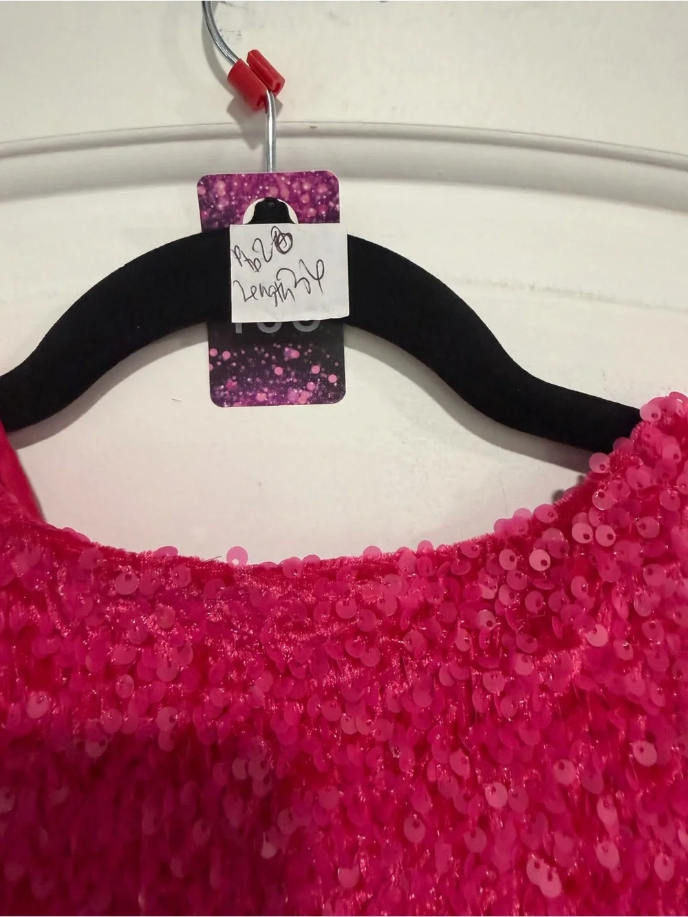 361 Blue B Sequin Wrap Party Dress - Hot Pink Size Large